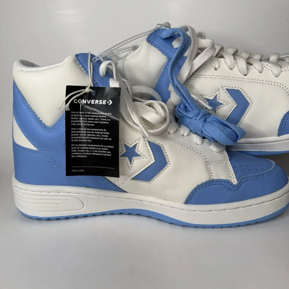Converse Weapon Mid Shoes Mens 10.5 UNC Retro University Blue White NWT A10597C